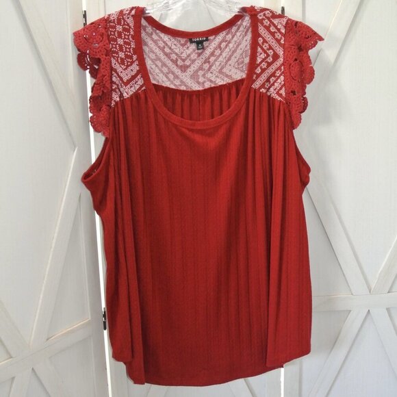 Torrid Knit Scoop Neck Ruffle Sleeve Swing Top - Picture 3 of 5